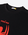 Shop Men's Black Spider Man Chest Printed Oversized Fit T-shirt
