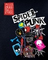 Shop Men's Black Spider Punk Graphic Printed Zipper Sweatshirt