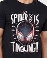 Shop Men's Black Miles Morales Spidey Senses  Marvel Typography T-shirt (Glow In The Dark)