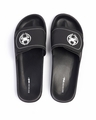 Shop Men's Black Spiderman Printed Velcro Sliders-Front