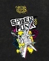 Shop Men's Black Spiderman Punk Edition Graphic Printed Oversized Acid Wash T-shirt