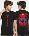 Shop Men's Black Spiderman Rescue Graphic Printed T-shirt-Front
