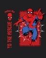 Shop Men's Black Spiderman Rescue Graphic Printed T-shirt