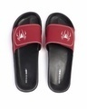 Shop Men's Black Spidey Printed Velcro Sliders-Front