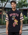 Shop Men's Black Sport Day Graphic Printed Oversized T-shirt-Front
