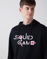 Shop Men's Black Squid Game Graphic Printed Oversized Hoodie T-shirt