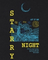 Shop Men's Black Starry Night Graphic Printed Oversized T-shirt