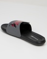 Shop Men's Black Still Kickin Printed Velcro Sliders-Full
