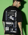 Shop Men's Black Storm Trooper Graphic Printed Oversized T-shirt-Front