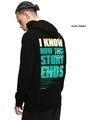 Shop Men's Black Story Ends Typography Hoodies-Full