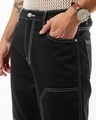 Shop Men's Black Straight Fit Cargo Jeans
