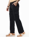 Shop Men's Black Straight Fit Cargo Pants-Design