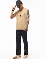 Shop Men's Black Straight Fit Cargo Pants-Full