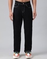 Shop Men's Black Straight Fit Jeans-Front