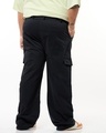 Shop Men's Black Straight Fit Plus Size Cargo Pants-Design