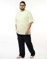 Shop Men's Black Straight Fit Plus Size Cargo Pants-Full