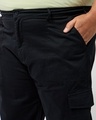 Shop Men's Black Straight Fit Plus Size Cargo Pants