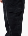 Shop Men's Black Straight Fit Plus Size Cargo Pants