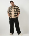 Shop Men's Black Straight Fit Plus Size Cargo Jeans-Full