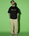Shop Men's Black Straw Hat Crew Graphic Printed Oversized T-shirt