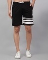 Shop Men's Black Striped Shorts-Front