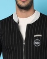 Shop Men's Black Striped Bomber Jacket