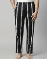 Shop Men's Black & White Striped Pyjamas-Front
