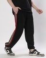Shop Men's Black Striped Relaxed Fit Joggers-Design