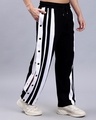 Shop Men's Black & White Striped Relaxed Fit Track Pants-Design