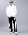 Shop Men's Black & White Striped Relaxed Fit Track Pants
