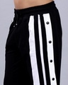 Shop Men's Black & White Striped Relaxed Fit Track Pants