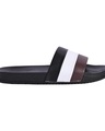 Shop Men's Black Striped Sliders-Design