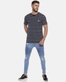 Shop Men's Black Striped T-shirt-Full