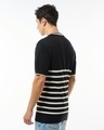 Shop Men's Black Striped Flatknit T-shirt-Design