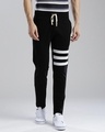Shop Men's Black Striped Track Pants-Front