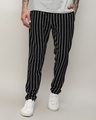 Shop Men's Black Striped Track Pants-Front