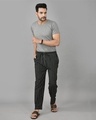 Shop Men's Black Striped Casual Pants-Design