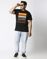Shop Men's Black Sunset Block Graphic Printed Plus Size T-shirt-Design