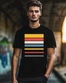 Shop Men's Black Sunset Block Graphic Printed T-shirt-Front