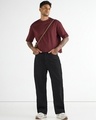 Shop Men's Black Baggy Fit Mid-Rise Jeans-Full