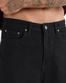 Shop Men's Black Baggy Fit Mid-Rise Jeans