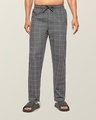 Shop Pack of 2 Men's Grey & Black Super Combed Checkered Pyjamas-Design
