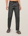 Shop Pack of 2 Men's Black Super Combed Checkered Pyjamas-Design