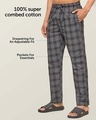 Shop Pack of 2 Men's Black Super Combed Checkered Pyjamas