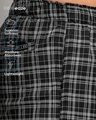 Shop Pack of 2 Men's Maroon & Black Super Combed Checkered Pyjamas