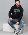 Shop Men's Black Super Squad Typography Slim Fit Hooded Sweatshirt