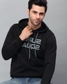 Shop Men's Black Super Squad Typography Slim Fit Hooded Sweatshirt