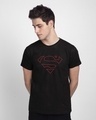 Shop Men's Black Superman Line (SML) Graphic Printed T-shirt-Front