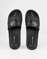 Shop Men's Black Superman Shadow Printed Velcro Sliders-Full