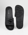Shop Men's Black Superman Shadow Printed Velcro Sliders